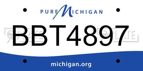 BBT4897 Michigan License Plate