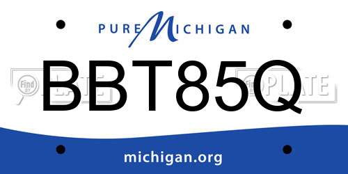 BBT85Q Michigan License Plate