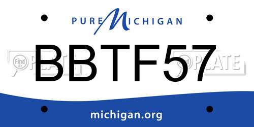 BBTF57 Michigan License Plate