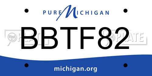 BBTF82 Michigan License Plate