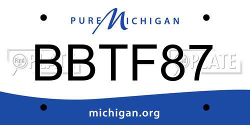 BBTF87 Michigan License Plate