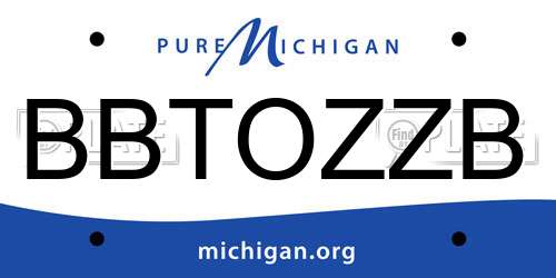 BBTOZZB Michigan License Plate