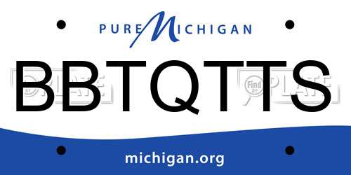 BBTQTTS Michigan License Plate
