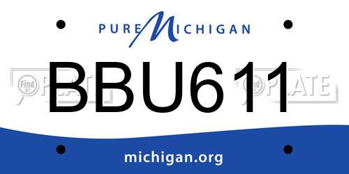BBU611 Michigan License Plate