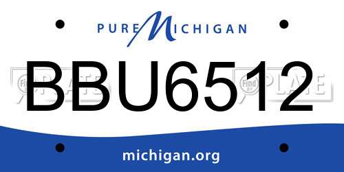 BBU6512 Michigan License Plate