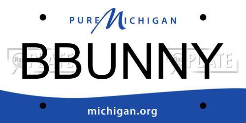 BBUNNY Michigan License Plate