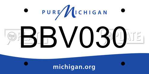 BBV030 Michigan License Plate