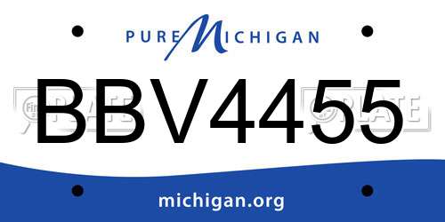 BBV4455 Michigan License Plate