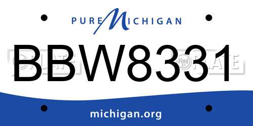 BBW8331 Michigan License Plate