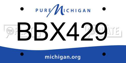 BBX429 Michigan License Plate