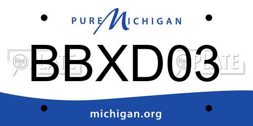 BBXD03 Michigan License Plate