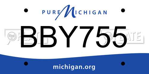 BBY755 Michigan License Plate