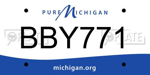 BBY771 Michigan License Plate