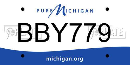 BBY779 Michigan License Plate
