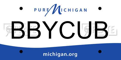 BBYCUB Michigan License Plate