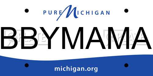 BBYMAMA Michigan License Plate