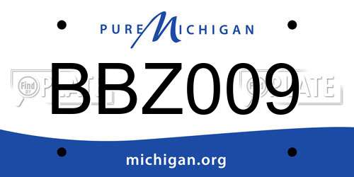 BBZ009 Michigan License Plate