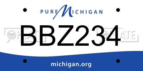 BBZ234 Michigan License Plate