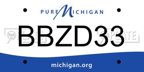 BBZD33 Michigan License Plate