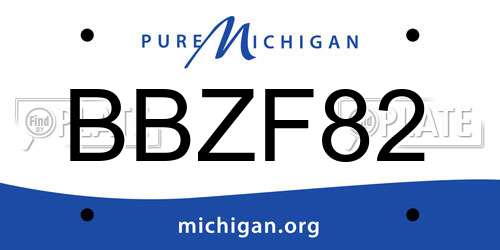 BBZF82 Michigan License Plate
