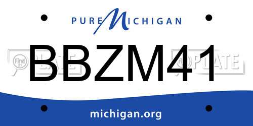 BBZM41 Michigan License Plate