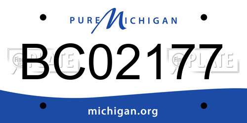 BC02177 Michigan License Plate
