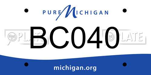 BC040 Michigan License Plate