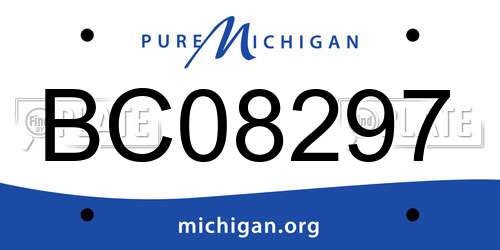 BC08297 Michigan License Plate