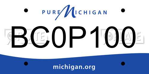 BC0P100 Michigan License Plate