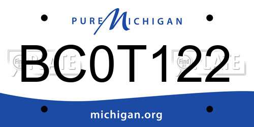 BC0T122 Michigan License Plate