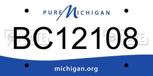 BC12108 Michigan License Plate