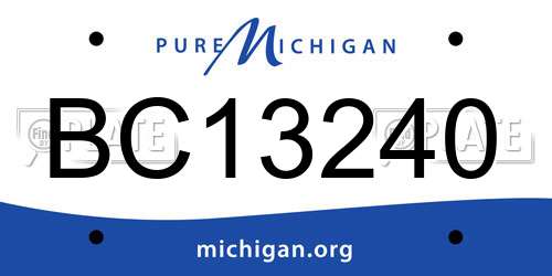BC13240 Michigan License Plate