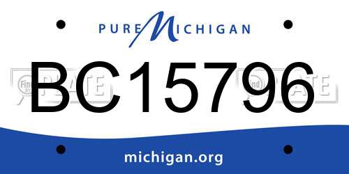 BC15796 Michigan License Plate