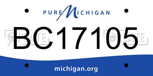 BC17105 Michigan License Plate
