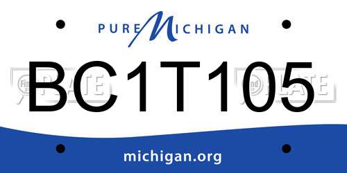 BC1T105 Michigan License Plate