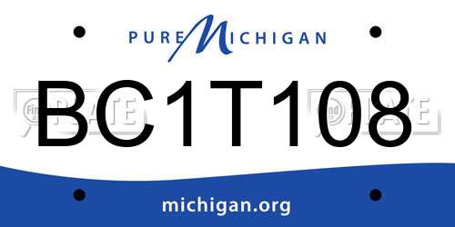 BC1T108 Michigan License Plate