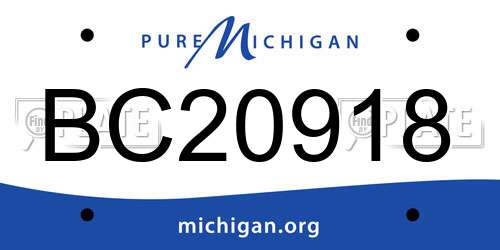 BC20918 Michigan License Plate