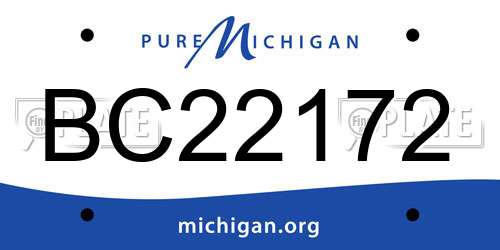 BC22172 Michigan License Plate
