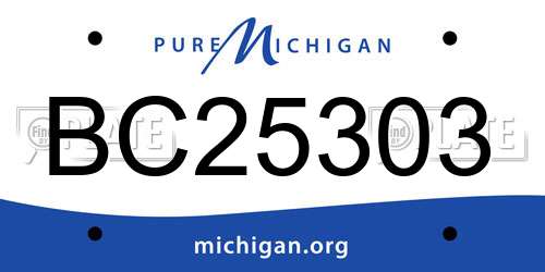 BC25303 Michigan License Plate