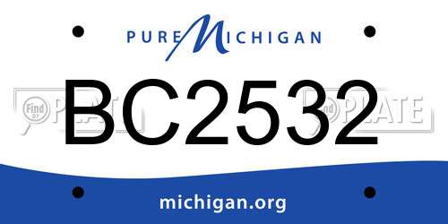 BC2532 Michigan License Plate
