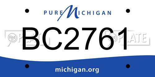 BC2761 Michigan License Plate