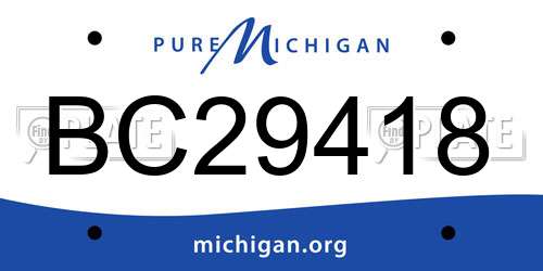 BC29418 Michigan License Plate