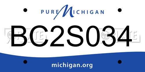 BC2S034 Michigan License Plate