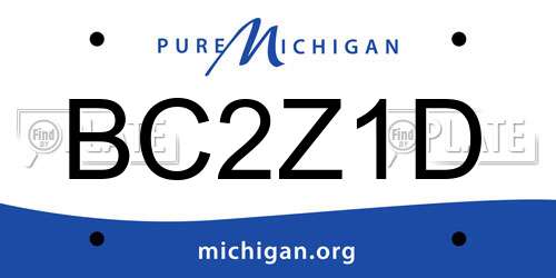 BC2Z1D Michigan License Plate