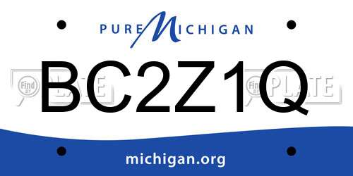 BC2Z1Q Michigan License Plate