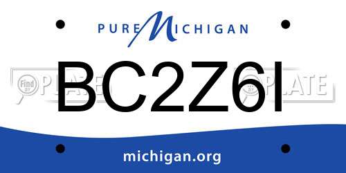 BC2Z6I Michigan License Plate