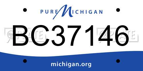 BC37146 Michigan License Plate