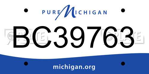 BC39763 Michigan License Plate