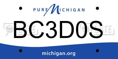 BC3D0S Michigan License Plate