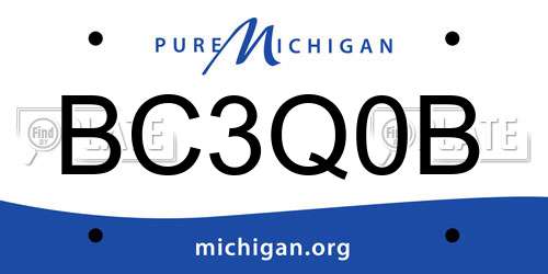 BC3Q0B Michigan License Plate